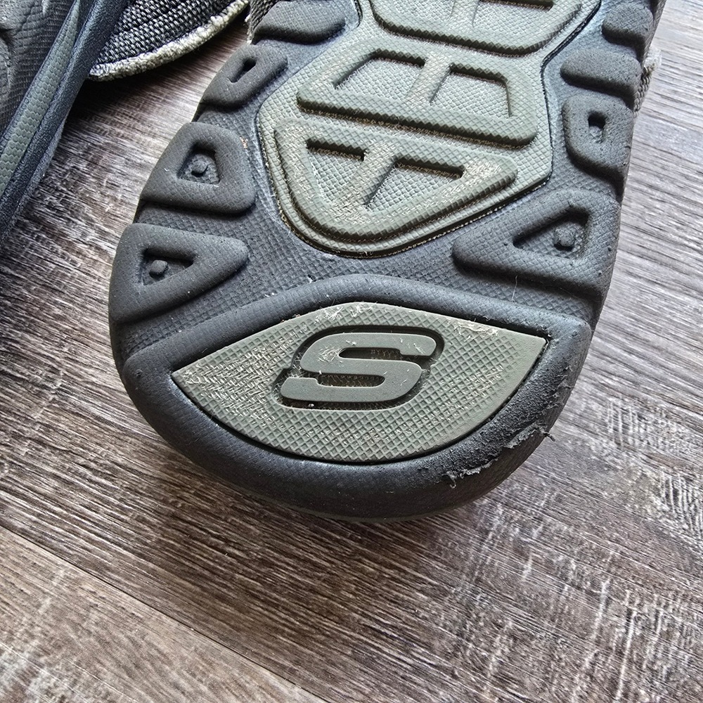 Skechers Relaxed Fit 360 Flip Flop Sandals 11 Gray Canvas Memory Foam Frayed - Picture 7 of 11